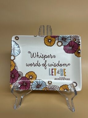 "Whisper words of wisdom" Floral Trinket Dish by Hallmark Let it be John Lennon